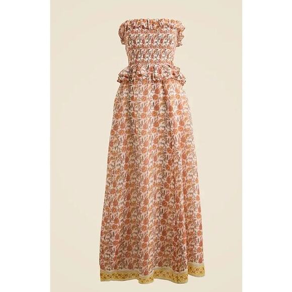 J. Crew Dresses & Skirts - J. Crew Ravenna Dress in Sunset Rose Block-Print SZ L Euro Summer Wedding Guest